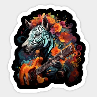 Zebra Playing Guitar Sticker